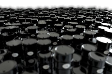 Beyaz arka plan üzerinde petrol varil. iş kavramı. Dolar. ABD