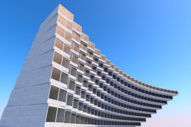 Gelecekteki mimari. Futuristik binada. Modern bina. Gelecekteki kavramı