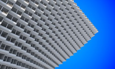 Gelecekteki mimari. Futuristik binada. Modern bina. Gelecekteki kavramı