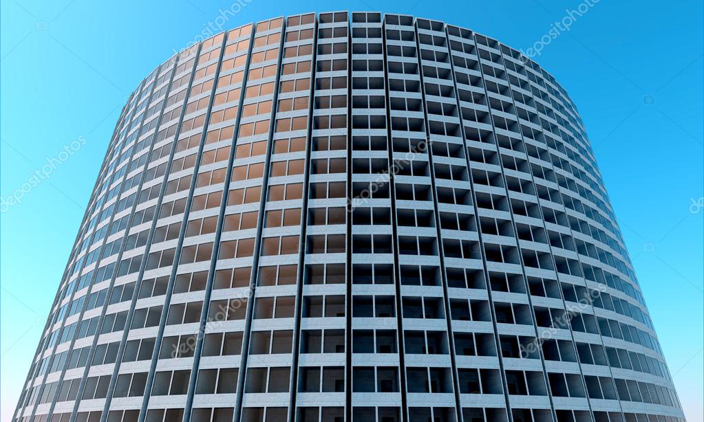 未来的な建物。モダンな建物。将来の概念