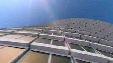 Gelecekteki mimari. Futuristik binada. Modern bina. Gelecekteki kavramı.