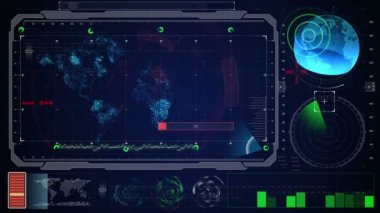 fütüristik mavi sanal grafik dokunmatik kullanıcı arabirimi hud.