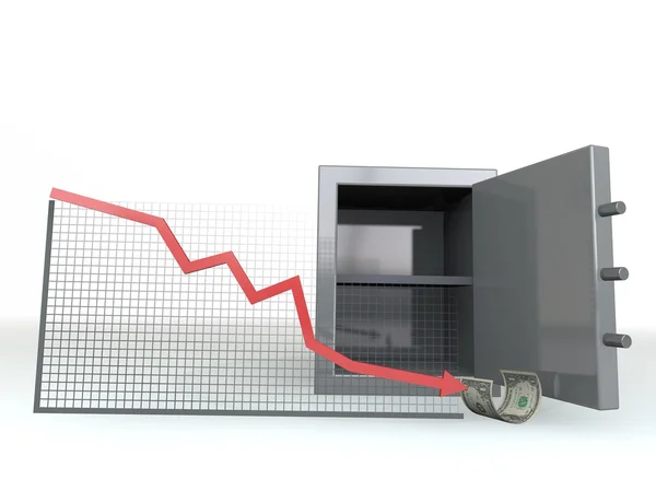 Pénz-válság fogalmát. 3D-s illusztráció — Stock Fotó