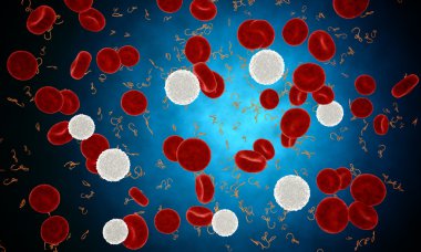 Erythrocyte, red blood cells, anatomy medical concept. inside human organism.realistic render