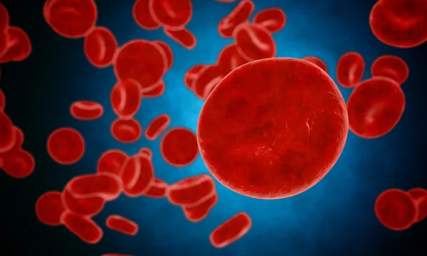 Eritrócitos, glóbulos vermelhos, conceito médico de anatomia. dentro do organismo humano.Renderização realista — Fotografia de Stock