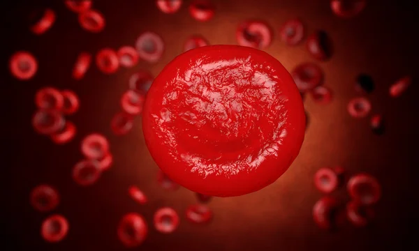 Eritrocitos, glóbulos rojos, anatomía, concepto médico. dentro del organismo humano. Representación realista — Foto de Stock