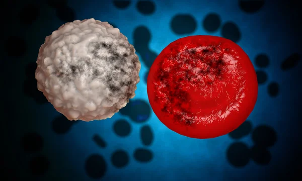 Damaged, sick red blood cell. disease concept — 图库照片