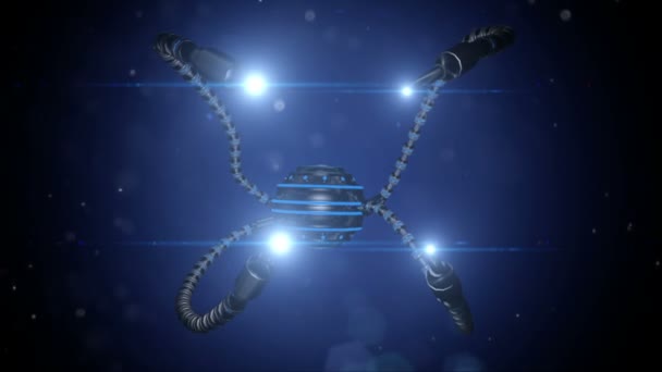 Dron robot futuristico con tentacoli. Concetto futuro . — Video Stock