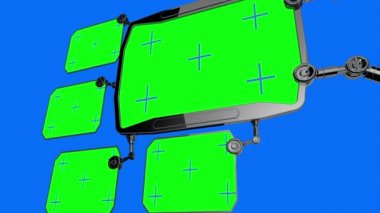 Fütüristik Hud dijital tıbbi monitör. Tıbbi kavramı gelecek. Yeşil ekran