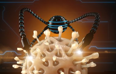 nanorobot ve virüs, bakteri, mikrop. Tıbbi kavramı anatomik gelecek. Organizma görünümü içinde insan anatomisi
