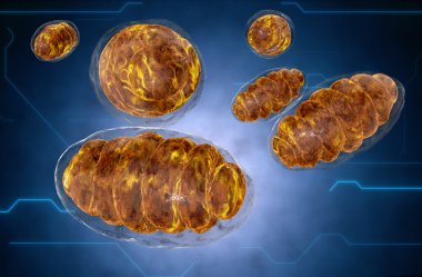 nanorobot ve mitokondri. Tıbbi kavramı anatomik gelecek.