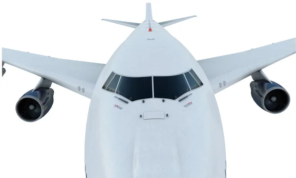 Weißes Flugzeug fliegt. Flugzeug boeing 747. isolieren — Stockfoto