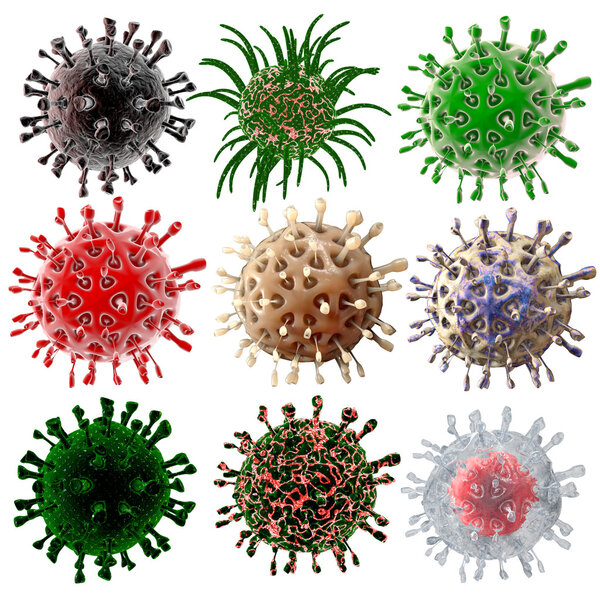 Virus. Bacteria. Microbe inside organism , viral disease epidemic. Isolate white background. Virus Zika