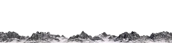 Zasněžené hory. 3D vykreslování — Stock fotografie