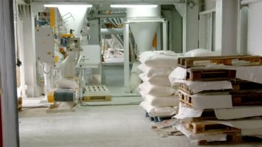 Un un fabrikası olarak ambara ile çanta. Değirmen ambar