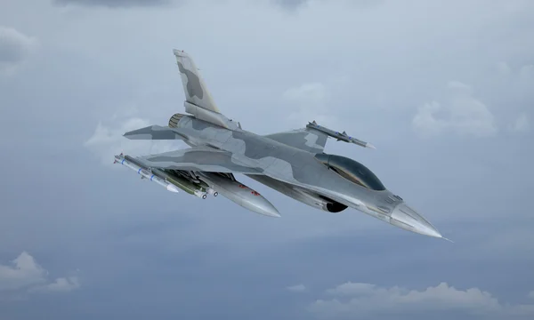 Jet F-16 fly в небо, американських військових винищувача. Армія США — стокове фото