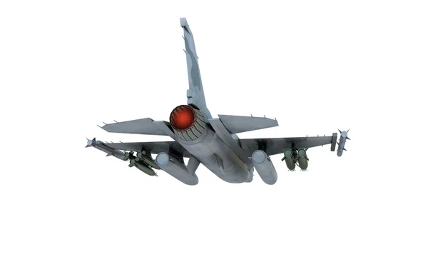 Isoler le jet F-16 sur fond blanc. avion de chasse militaire américain. Armée américaine — Photo