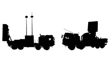 Alman İRİS-T SLM hava savunma sisteminin silueti ve hava hedef tespit radarı. Sistem hava sahasını korumak için kullanılır..