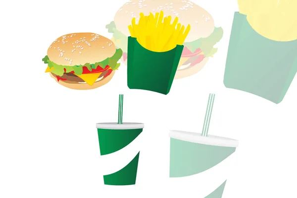 Conjunto de ícone de fast food — Vetor de Stock