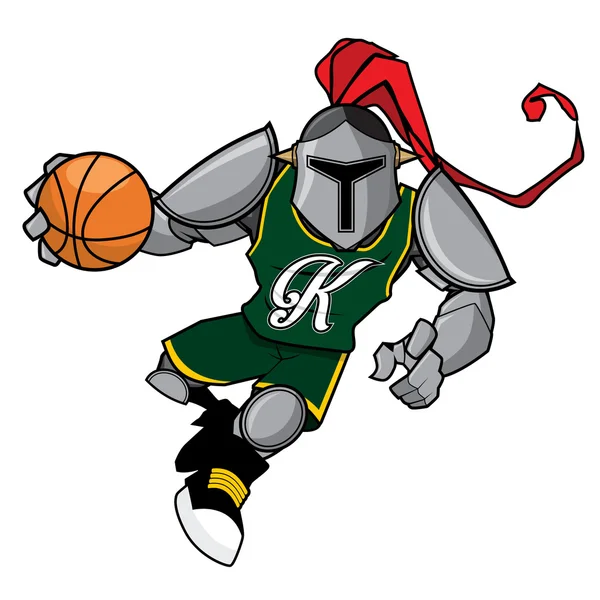 Basketbol maskot - gümüş Knight