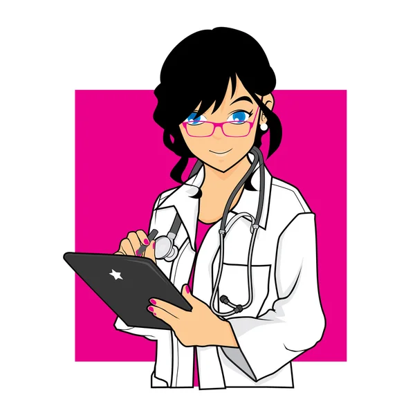 Lindo hermoso doctor — Vector de stock