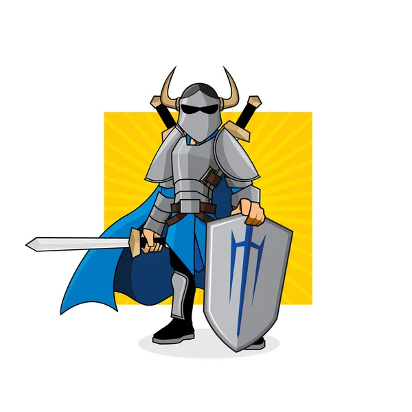 Diseño de carácter Caballero azul — Vector de stock
