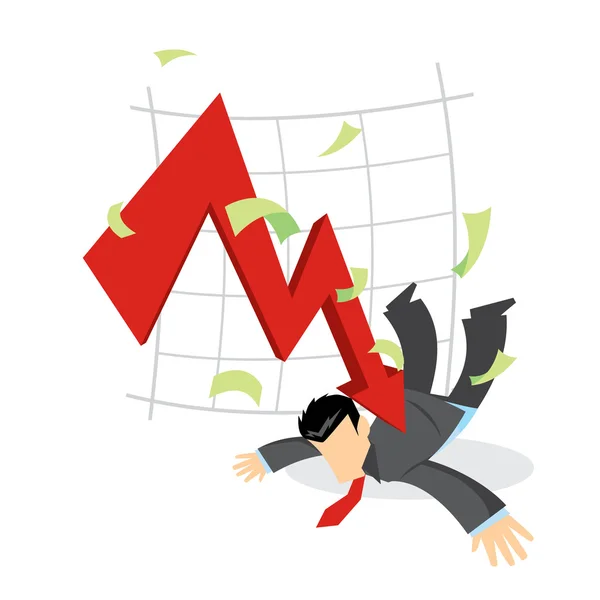 Бізнесмен падіння банкрутства — стоковий вектор