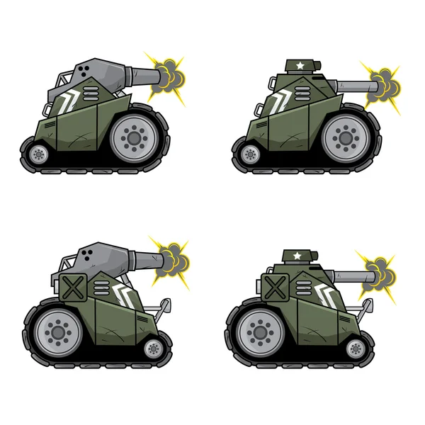 Mini Battle Tank in Action — Stock Vector