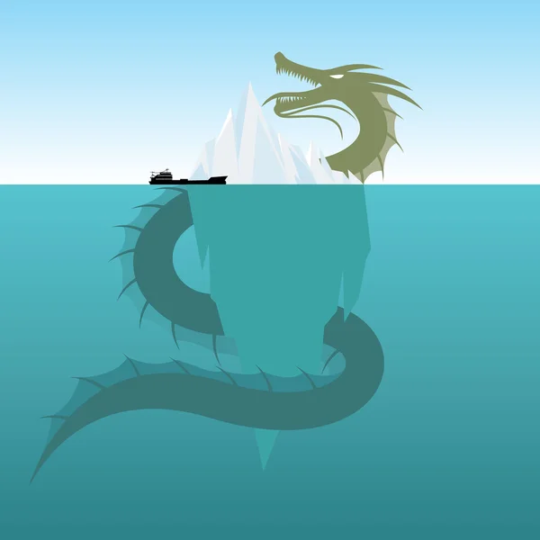 Sea Monsters - Giant Sea Serpent — Stockvector