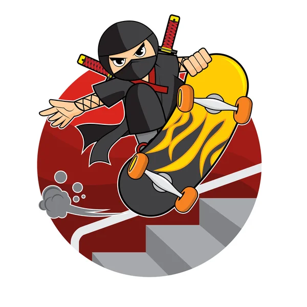 Skate Board Ninja — Image vectorielle