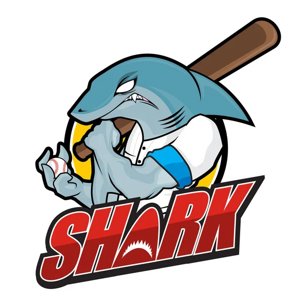 棒球吉祥物-大鲨鱼 — 图库矢量图片