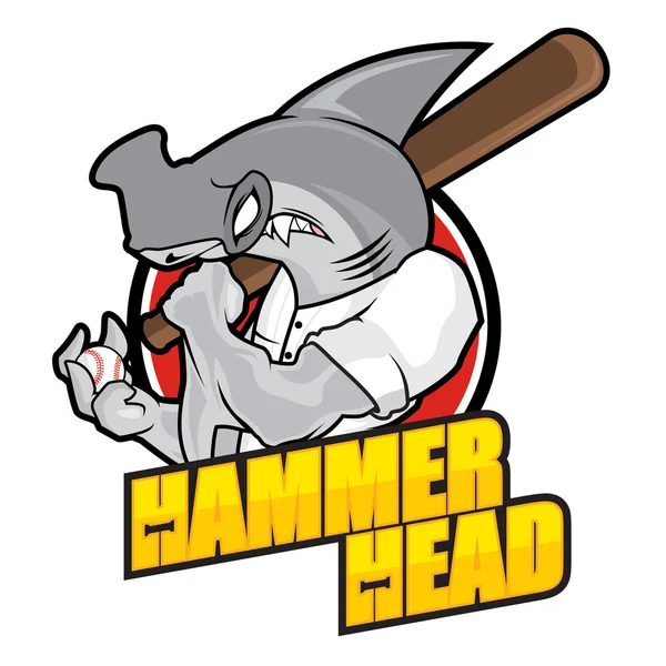 Mascote de beisebol - Hammer Head Team — Vetor de Stock