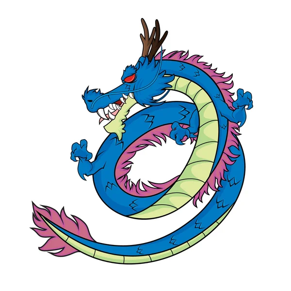 Den blå draken — Stock vektor