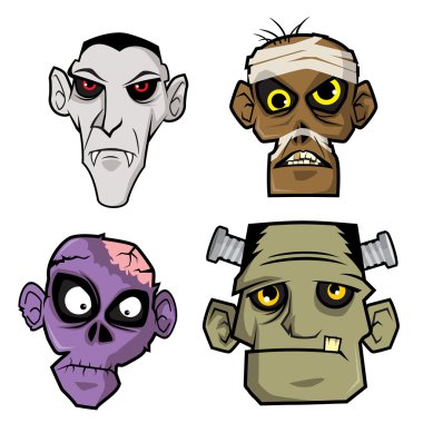 Çeşitli canavarlar kafa