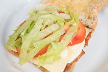 yumurta ve domates ile sebze sandviç