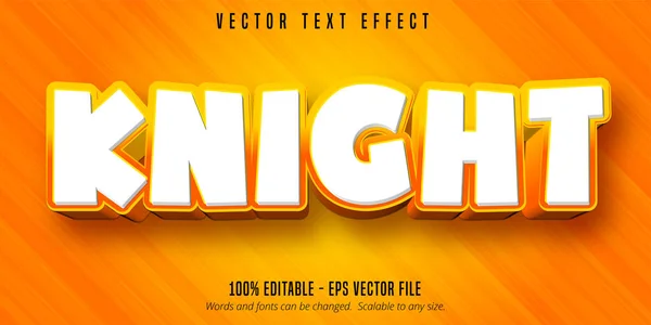Knight Szöveg Rajzfilm Stílusú Szerkeszthető Szöveg Hatása — Stock Vector