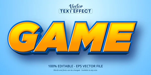 Texto Del Juego Efecto Texto Editable Estilo Dibujos Animados — Vector de stock