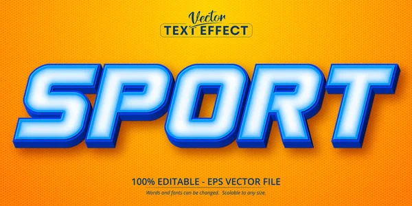 Esporte Texto Desenho Animado Estilo Editável Efeito Texto —  Vetores de Stock