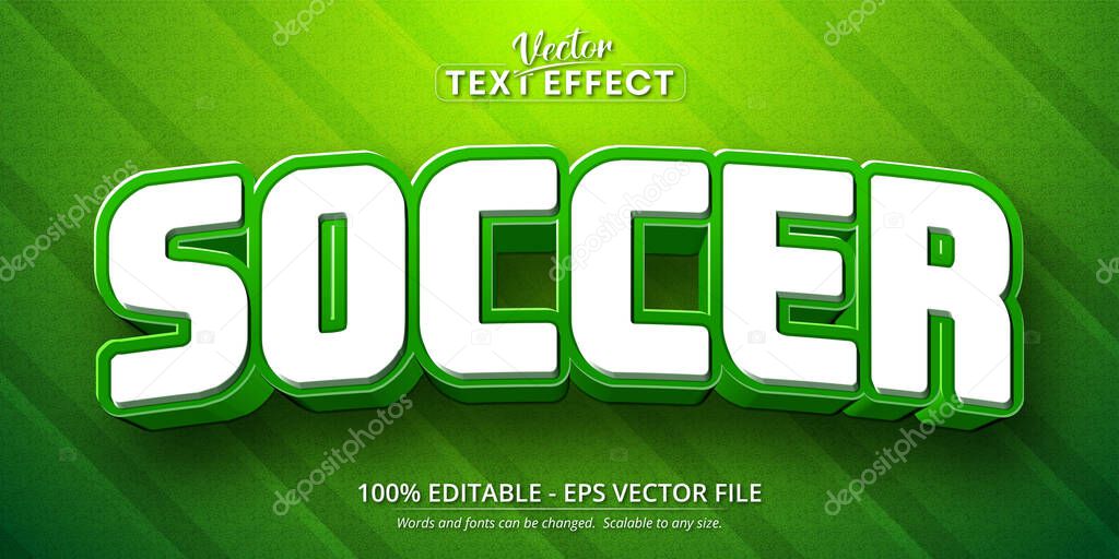 Soccer text, cartoon style editable text effect