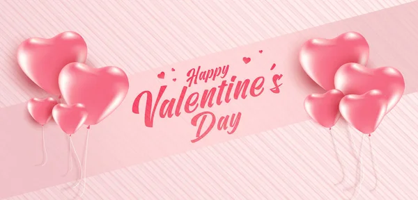 San Valentino Vendita Poster Banner Con Molti Cuori Dolci Morbido — Vettoriale Stock