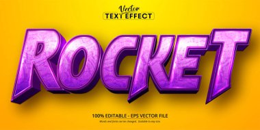 Roket metni, çizgi film biçimi düzenlenebilir metin efekti