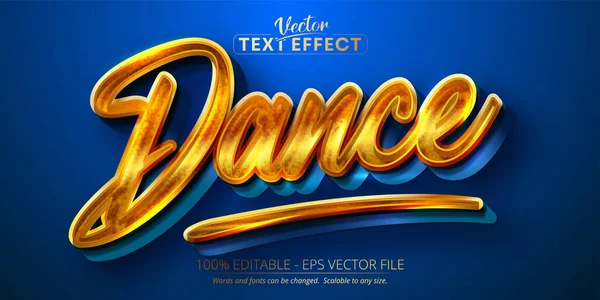 Taneční Text Lesklý Zlatý Styl Upravitelný Textový Efekt — Stockový vektor