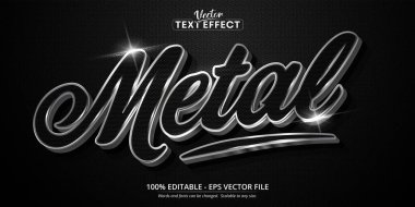 Metal metin, parlak gümüş biçimli düzenlenebilir metin efekti