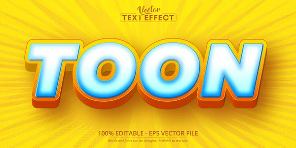 Texte Toon Effet Texte Modifiable Style Dessin Animé — Image vectorielle