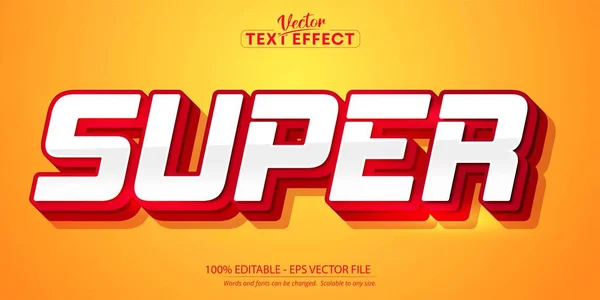 Супертекст Червоний Колір Змінений Текстовий Ефект — стоковий вектор