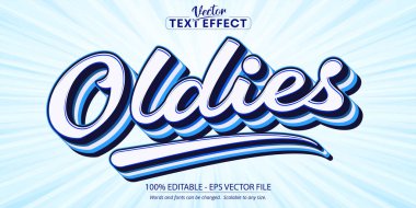 Oldies text, 80s text style and editable text effect clipart