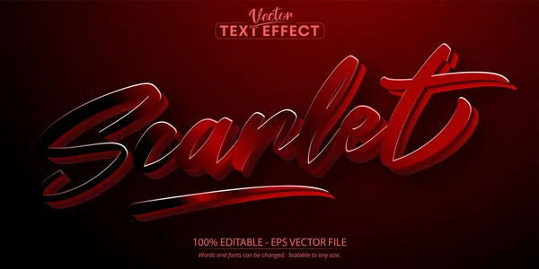 Texto Escarlata Estilo Minimalista Caligráfico Efecto Texto Editable — Vector de stock