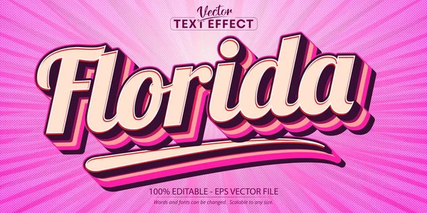 フロリダのテキスト 80年代のテキストスタイルと編集可能なテキストエフェクト — ストックベクタ