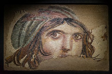 Gypsy Girl Byzantine mosaic clipart