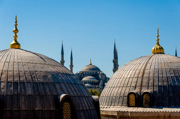 蓝色清真寺和圆顶 — 图库照片